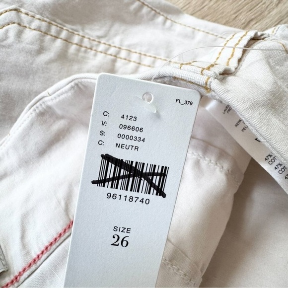 NWT Anthropologie Maeve Colette Cropped Wide Leg Pants Linen Cream Contrast 26 - Picture 5 of 12